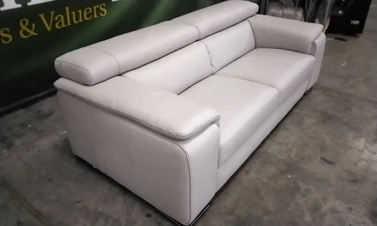 QUALITY ITALIAN DESIGNER MELO SOFA WHITE GREY LEATHER