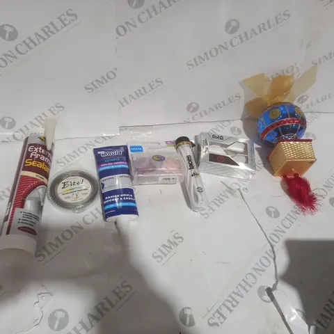 TOTE OF APPROXIMATELY 18 ASSORTED ITEMS TO INCLUDE A PILTING MORONDI AND A EXTERNAL FRAME SEALANT 