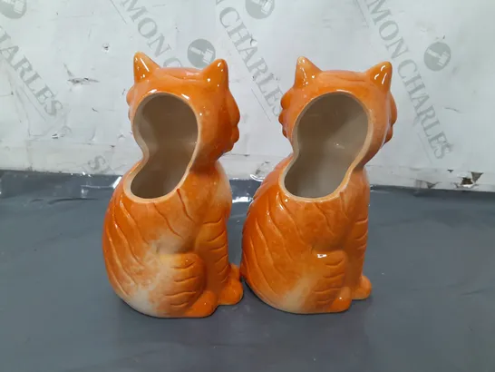 2 LISA ANGEL TIGER VASES - COLLECTION ONLY