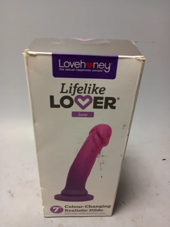 BOXED LOVEHONEY LIFELIKE LOVER LUXE COLOUR-CHANGING REALISTIC DILDO (7")