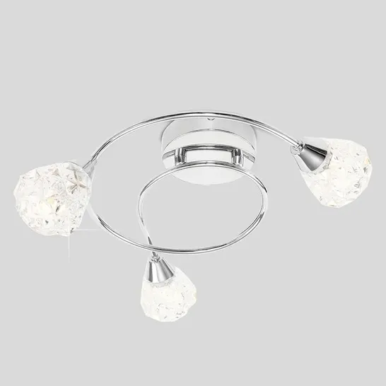 BOXED GOODSON GLASS SEMI FLUSH MOUNT - CHROME (1 BOX)