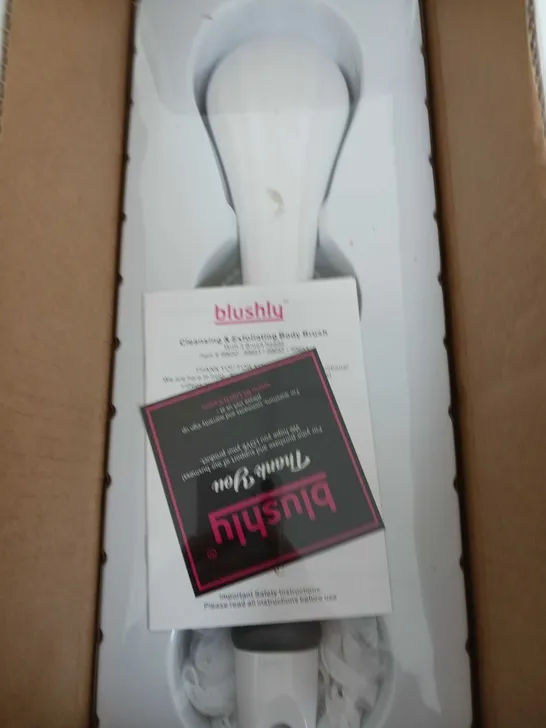 BOXED BLUSHLY RECHARGABLE CLEANSING & EXFOLIATING BODY BRUSH