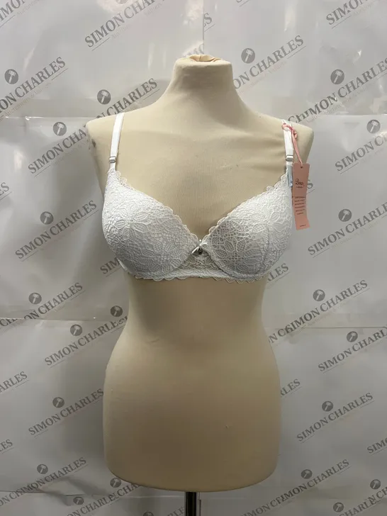 BOUX AVENUE PIPER BALCONETTE BRA IN WHITE SIZE 32D