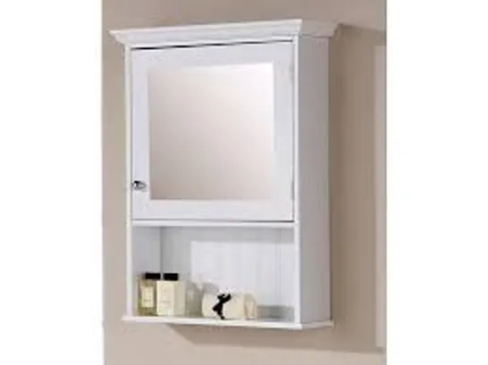 BOXED COLONIAL MIRRORED CABINET IN WHITE 