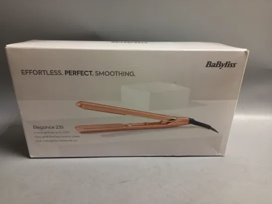 BOXED BABYLISS ELEGANCE 235 HAIR STRAIGHTENER GOLD