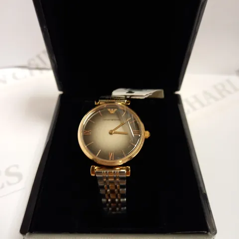 EMPORIO ARMANI ROSE GOLD EFFECT WATCH WITH BRACELET STRAP