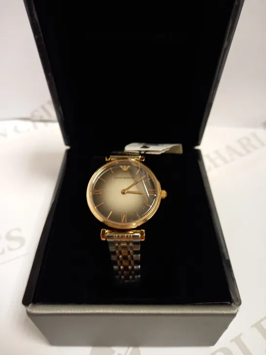 EMPORIO ARMANI ROSE GOLD EFFECT WATCH WITH BRACELET STRAP