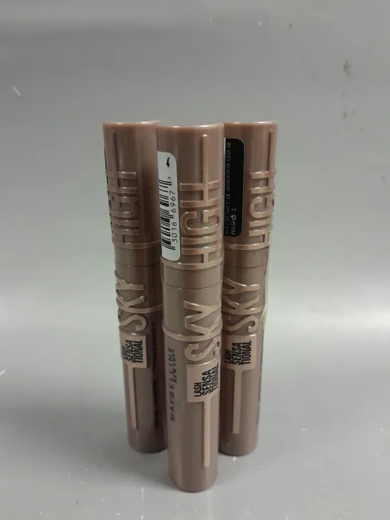 3 MAYBELLINE SKY HIGH MASCARA IN VERY BLACK (7.2ML)