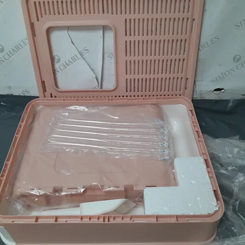 PALE PINK PLASTIC PET BOX