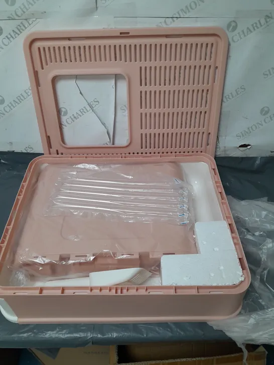 PALE PINK PLASTIC PET BOX