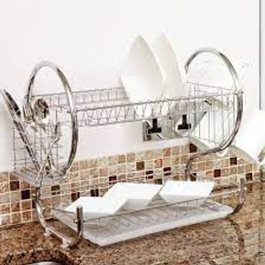 BOXED SOMERSET 2 TIER DISH RACK - CHROME FINISH