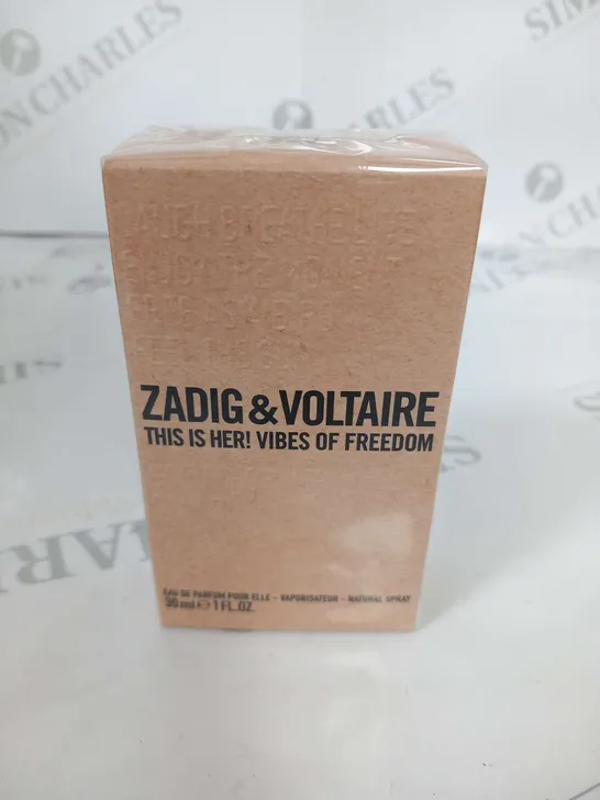 BOXED AND SEALED ZADIG AND VOLTAIRE THIS IS HER! VIBES OF FREEDOM EAU DE PARFUM 30ML