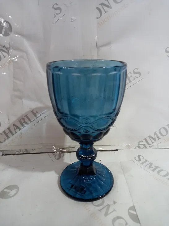 SET OF 4 DIBOR SAPPHIRE BLUE WINE GLASS