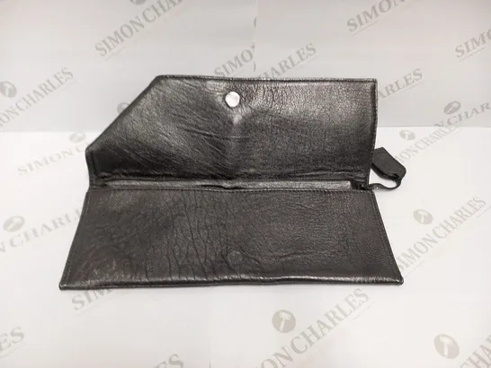 MASON DU POSH GUN SMOKE LEATHER LARGE CLUTCH BAG