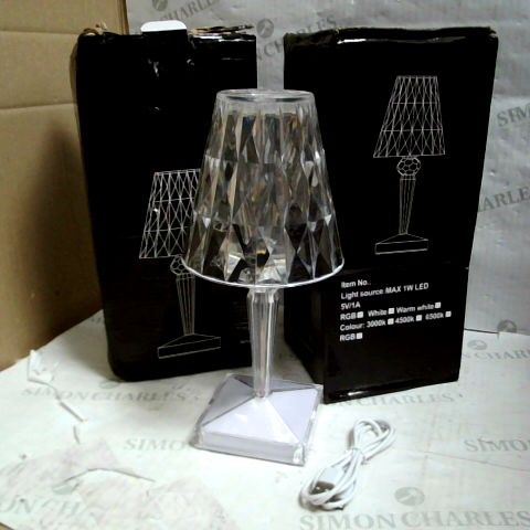 LOT OF 3 USB POWERED CRYSTAL EFFECT LAMPS
