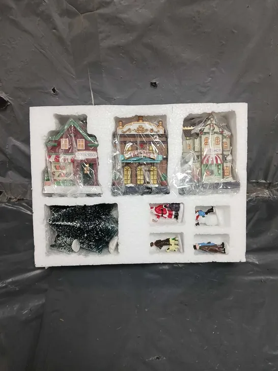 BOXED CHRISTMAS LIT VILLAGE SET