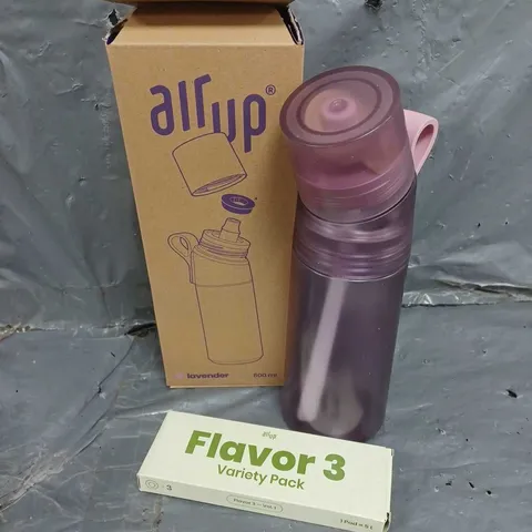 BOXED AIR UP GEN 2 WATER BOTTLE + FLAVOUR VARIETY PACK IN LAVENDER 600ML