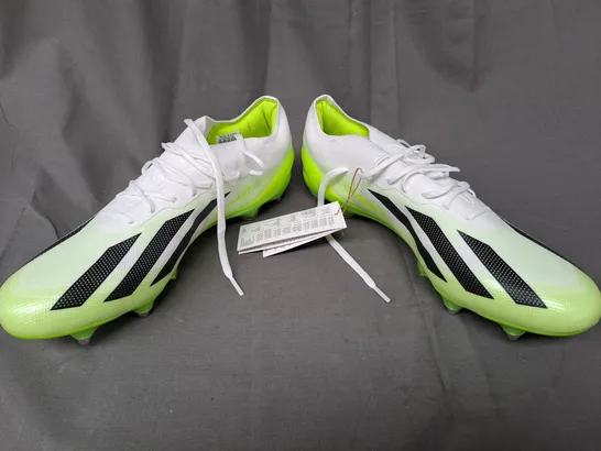 PAIR OF ADIDAS X CRAZYFAST.1 SG FOOTBALL BOOTS IN WHITE/GREEN/BLACK UK SIZE 11.5