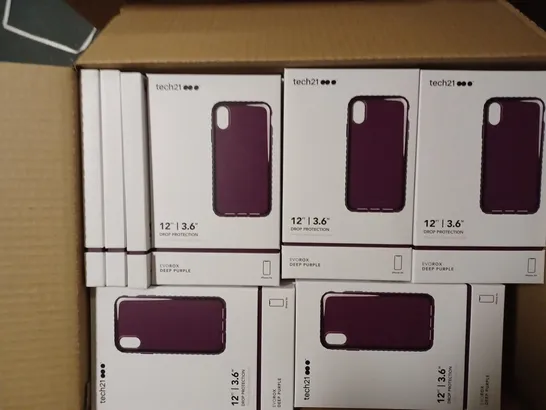 LOT OF APPROXIMATELY 90 BRAND NEW BOXED TECH 21 EVOROX CASE WITH 12FT DROP PROTECTION FOR IPHONE XR T21-6847 DEEP PURPLE