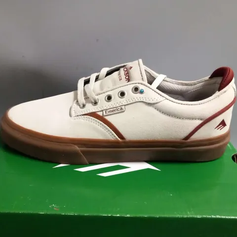 BOXED EMERICA DICKSON WHITE/RED/GUM SIZE 7