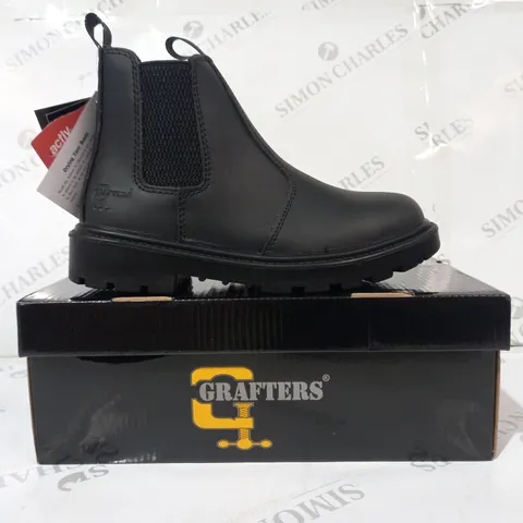 BOXED PAIR OF GRAFTERS GRINDER SAFETY BOOTS IN BLACK UK SIZE 5