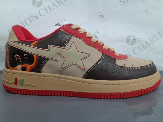 PAIR OF BAPE TRAINERS IN BEIGE/BROWN/RED US SIZE 9.5