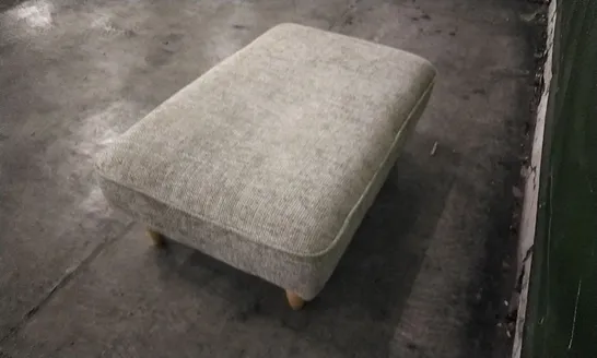 DESIGNER GREY FABRIC FOOTSTOOL