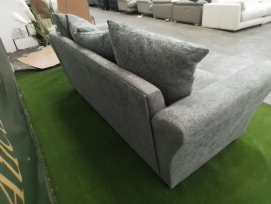 DESIGNER GREY FABRIC THREE SEATER SOFA