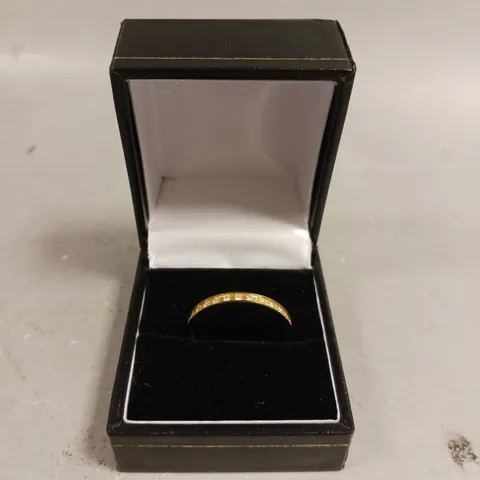 BERING GOLD PLATED STONE SET INNER RING - SIZE 8