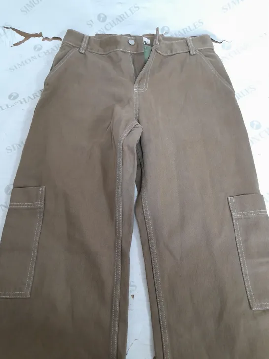 H&M BROWN CARGO TROUSERS - EUR 38