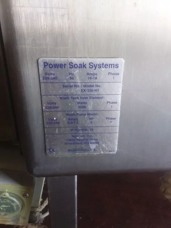 POWER SOAK COMMERCIAL WASHING STATION 