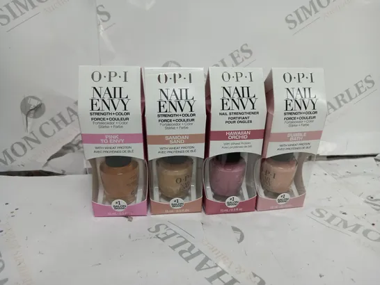 4 X BOXED OPI NAIL ENVY COLOURS 