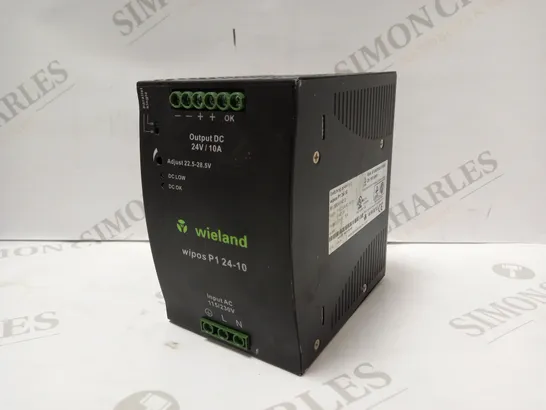 WIELAND WIPOS P1 POWER SUPPLY 10A 240W 115-230VAC INPUT VOLTAGE 22.5-24.5VDC OUTPUT VOLTAGE