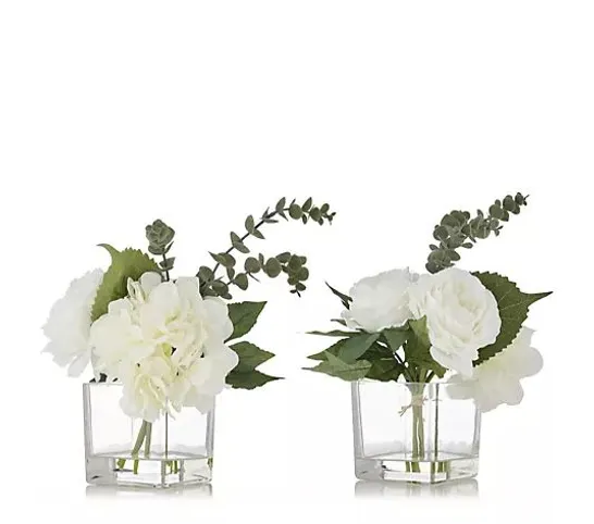 OUTLET JM BY JULIEN MACDONALD SET OF 2 PEONIES WITH EUCALYPTUS