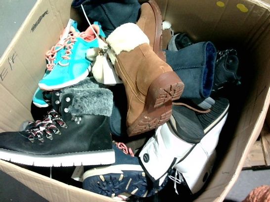 LOT OF APPROXIMATELY 18 ITEMS OF FOOTWEAR TO INCLUDE VIONIC PINK AND BLUE TRAINERS, SKECH URBAN HIKER BOOTS AND EMU AUSTRALIA BOOTS 