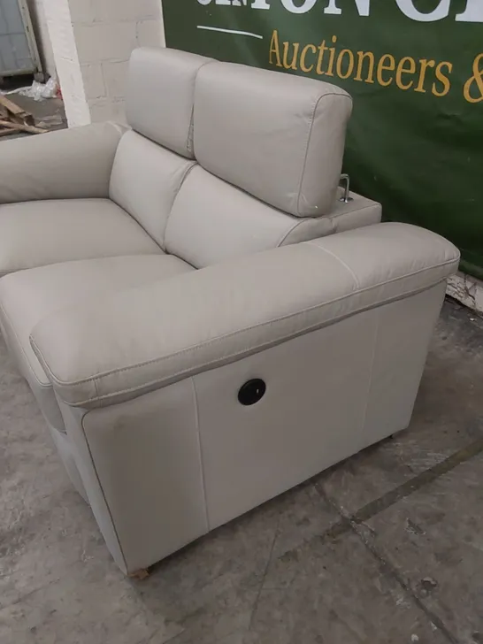 DESIGNER STOCKTON 2 SEATER POWER RECLINING FAUX LEATHER SOFA