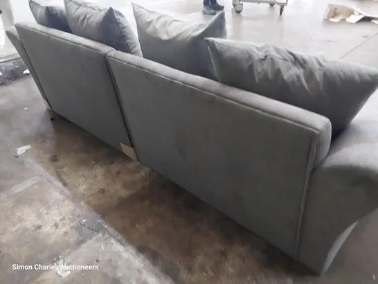 DESIGNER FOUR SEATER SOFA GREY FABRIC 