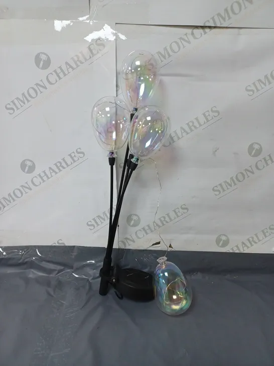 BOXED GARDEN REFLECTIONS SOLAR LED IRIDESCENT BALLOON CLUSTER STAKE LIGHT