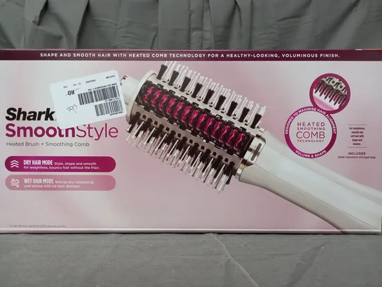 BOXED SHARK SMOOTHSTYLE HOT BRUSH & SMOOTHING COMB WITH STORAGE BAG