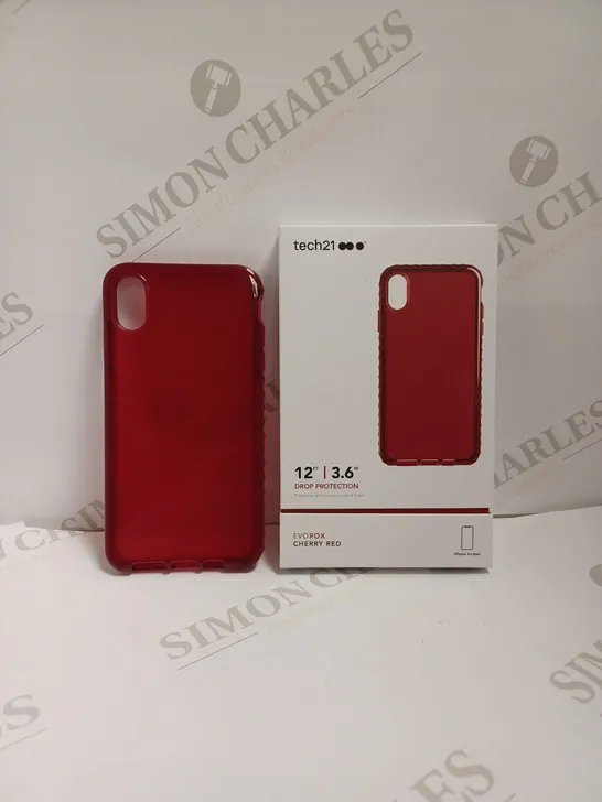 BOX OF 87 TECH21 CHERRY RED EVOROX PHONE PROTECTION CASES FOR IPHONE XS MAX