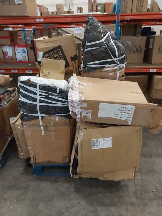 PALLET OF ASSORTED HOUSEHOLD GOODS AND INCOMPLETE FURNITURE PARTS 