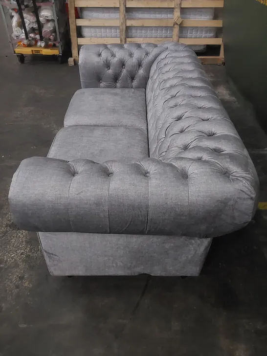 DESIGNER LAURA 2 SEATER CHESTERFIELD FABRIC UPHOLSTERED SOFA 