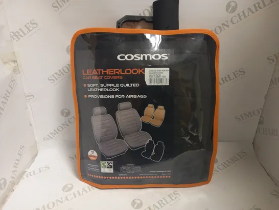 COSMOS LEATHERLOOK CAR SEAT COVERS - FRONT PAIR WITH HEAD RESTS