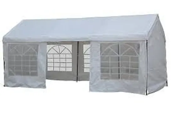 BOXED Suhali BLOOMA BETTY WHITE RECTANGULAR GAZEBO TENT (H) 2.81M (W) 5.96M (D) 2.97M (1 BOX)