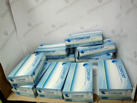 APPROXIMATELY 10 BOXES OF COMFORT NITRILE EXAMINATION GLOVES POWER FREE 