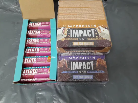 LOT OF 3 MYPROTEIN 12 BAR MULTI PACKS - VARIOUS FLAVOURS