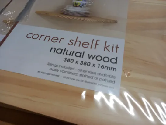 LOT OF 3 NATURAL WOOD CORNER SHELF KITS