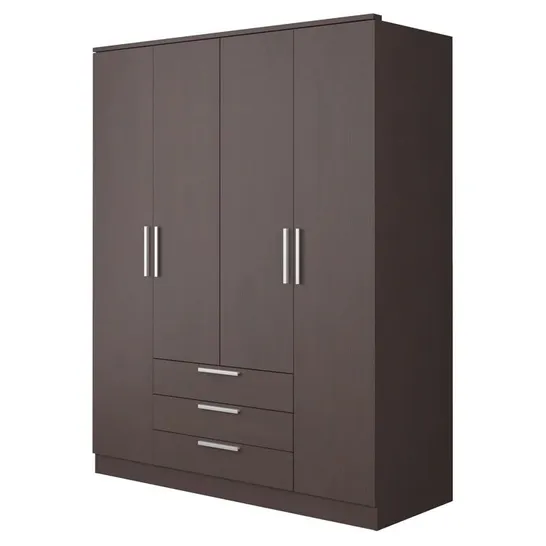 BOXED CLAIRE 4 DOOR WARDROBE WENGUE (4 BOXES)