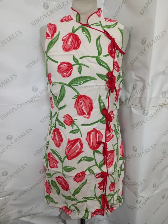 KITRI AUBREY IVORY TULIP PRINT MINI DRESS SIZE 10