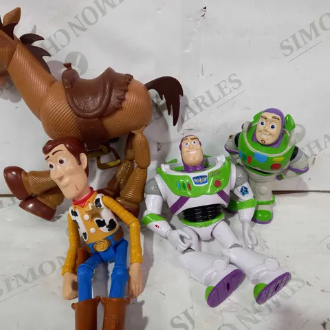 LOT OF 4 DISNEY PIXAR TOY STORY ITEMS/FIGURES TO INCLUDE WOODY, BUZZ, ETC